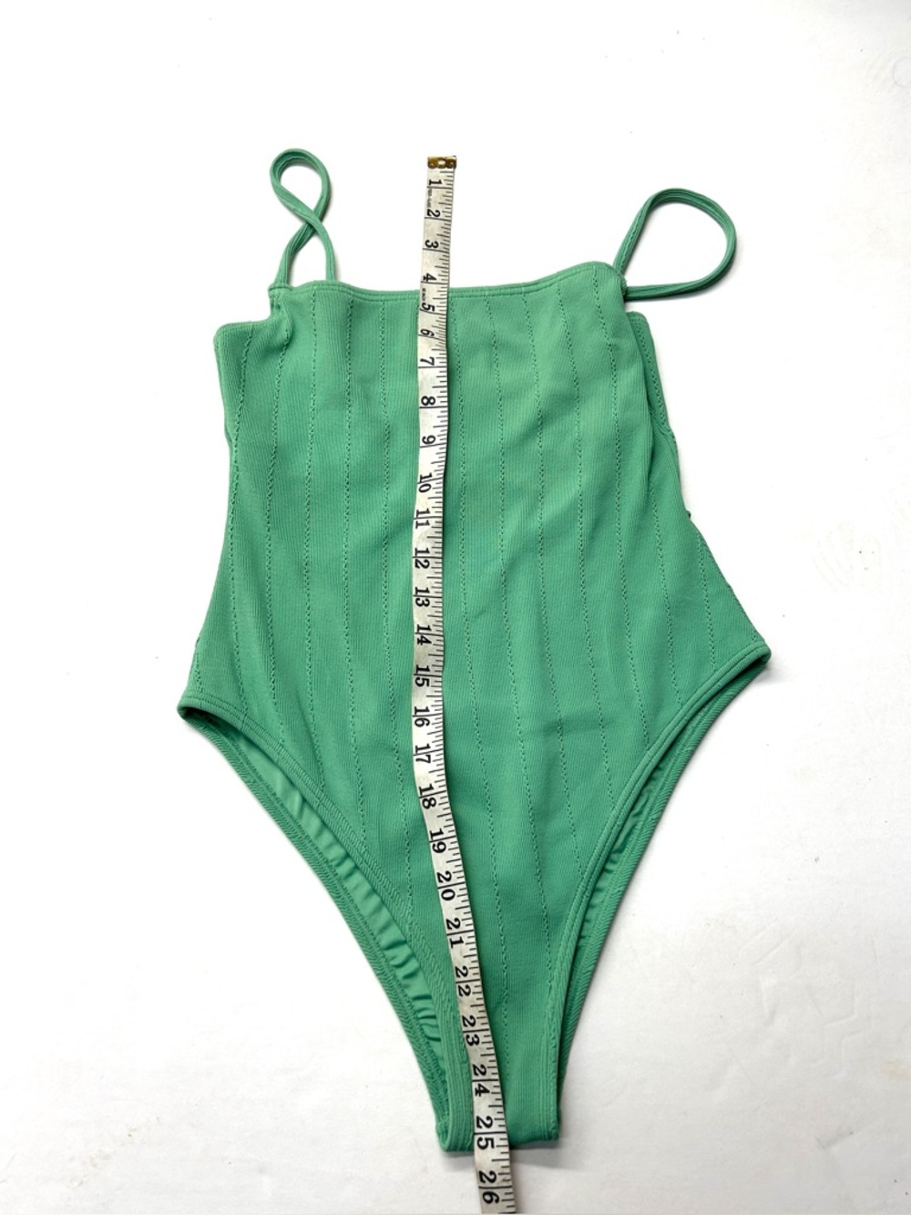 Billabong x Salty Blonde Sunset Rib Swimsuit in Mint Green High Leg - Picture 10 of 12